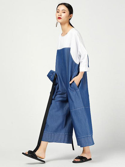 Original Denim Split-joint Jumpsuits