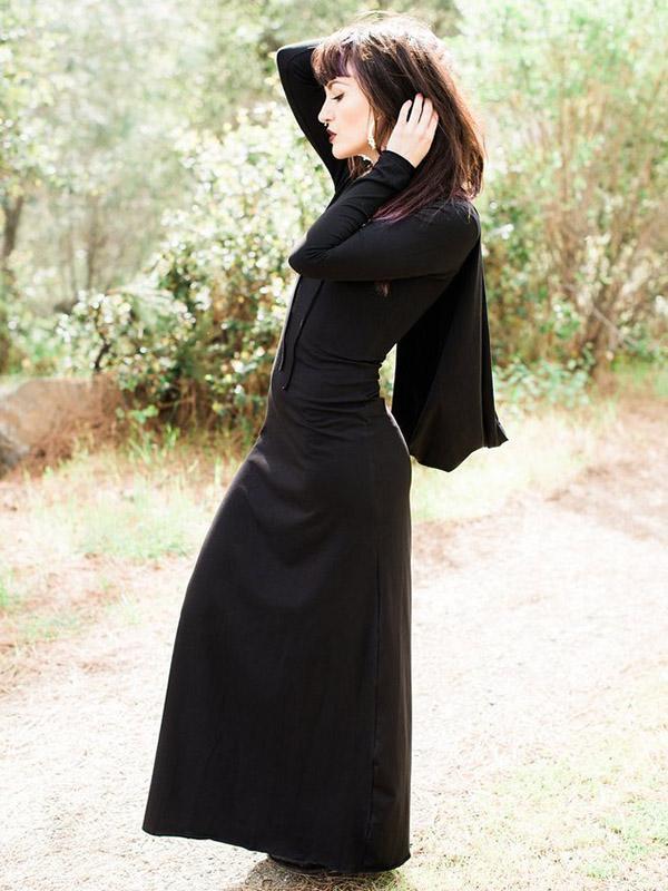 Hooded Long Sleeve Maxi Dress