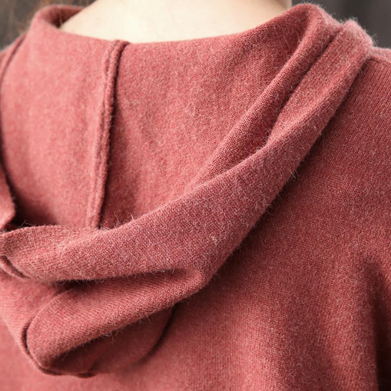 Buykud Casual Sunflower Adjustable Waist Hooded Sweater