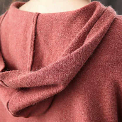Buykud Casual Sunflower Adjustable Waist Hooded Sweater