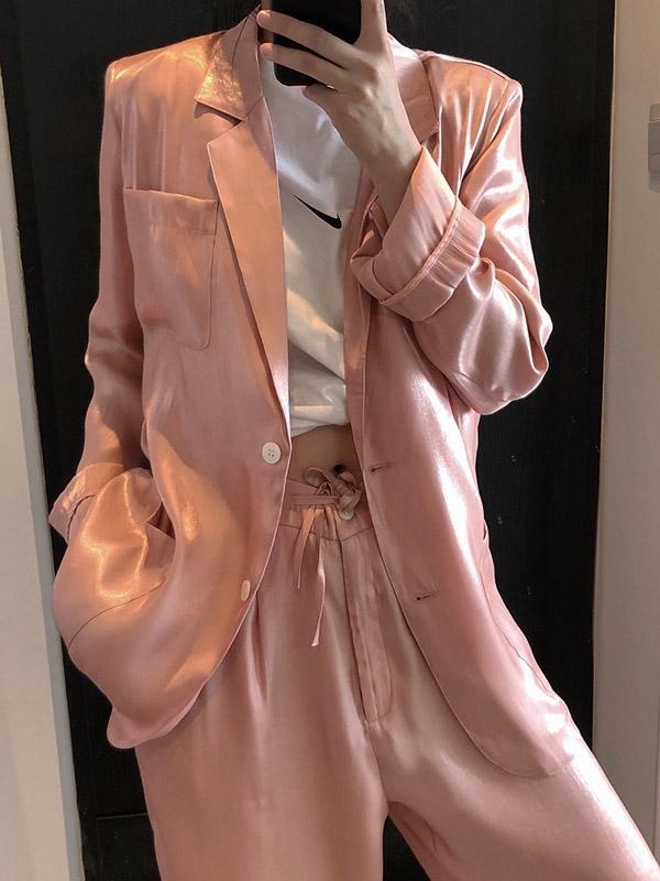 Original Solid Silk Suit Outwear