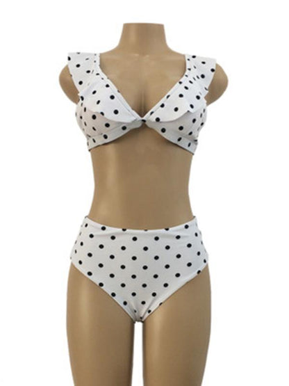 Falbala Polka-dot Bikinis Swimwear