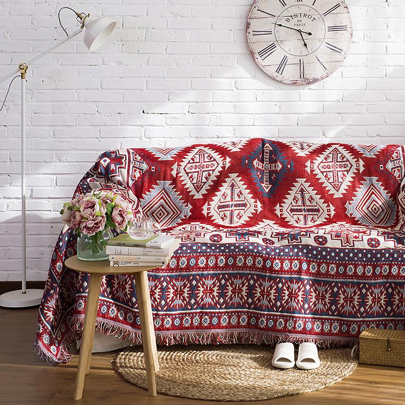 Cotton Sofa Cover Geometry Bohemia Blanket