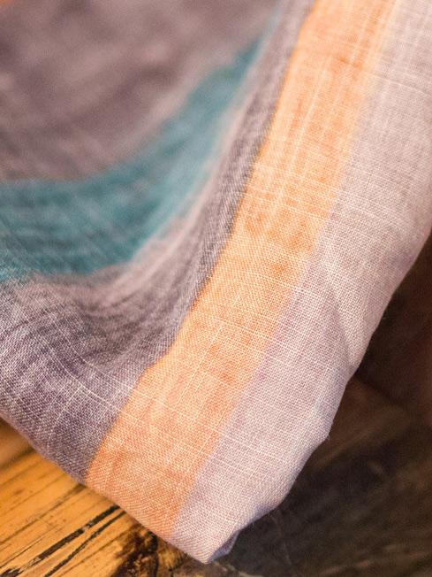 Loose Stripe Ramie Cotton Pants