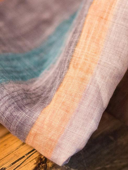 Loose Stripe Ramie Cotton Pants