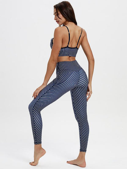 Falbala Padded Gym Bra And Leggings Suits