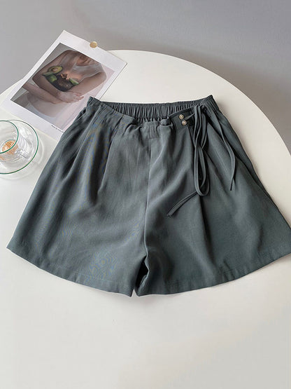 Cuprammonuium Bandage High-Waisted Wide-Leg Shorts
