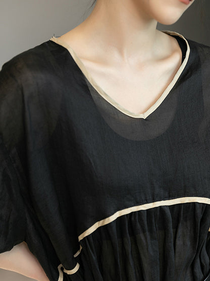 Original Solid Color Puff Sleeve Mini Dress