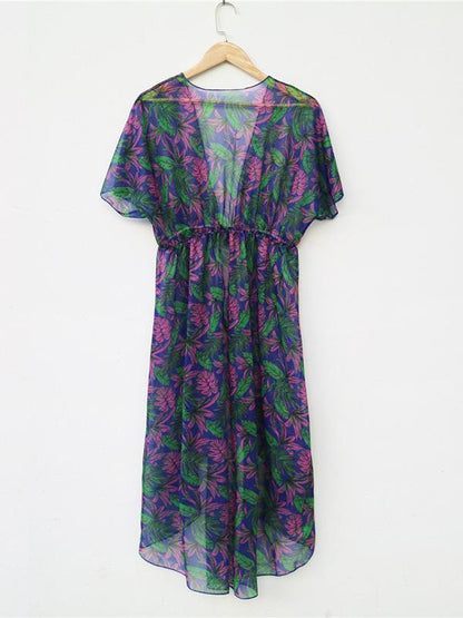 Batwing Sleeves Bandage Chiffon Cover-Ups Swimwear