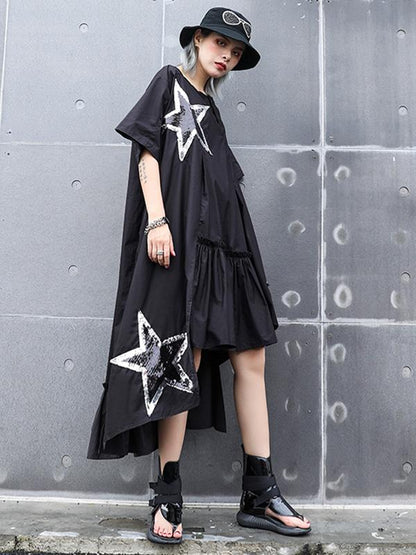 Oversize Asymmetric Stars Dress