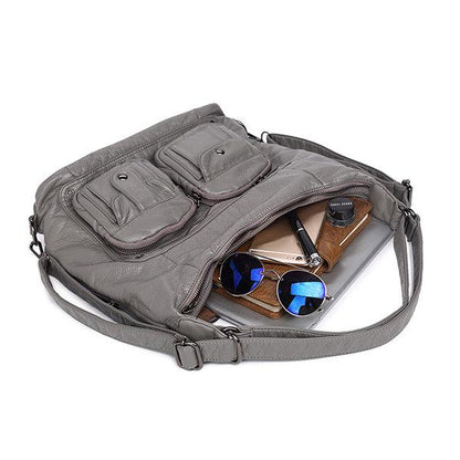 Multi-pockets Backpack Solid Multi-carry Crossbody Bag