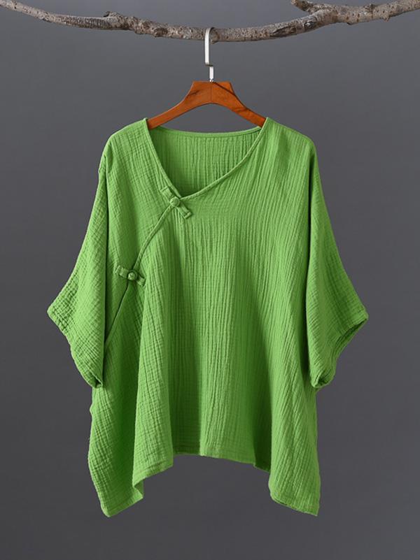 Vintage Solid Irregularity T-Shirts Tops