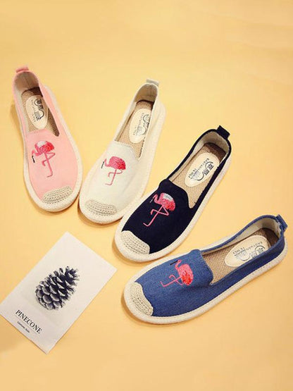 Embroidered Canvas Fisherman Flats