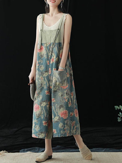 Vintage Loose Printed Jean Pants