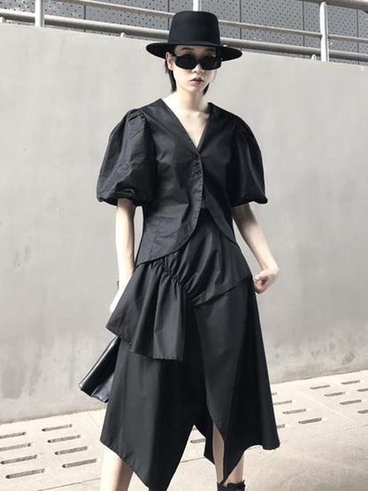 Asymmetric Ruffled Mermaid Skirt