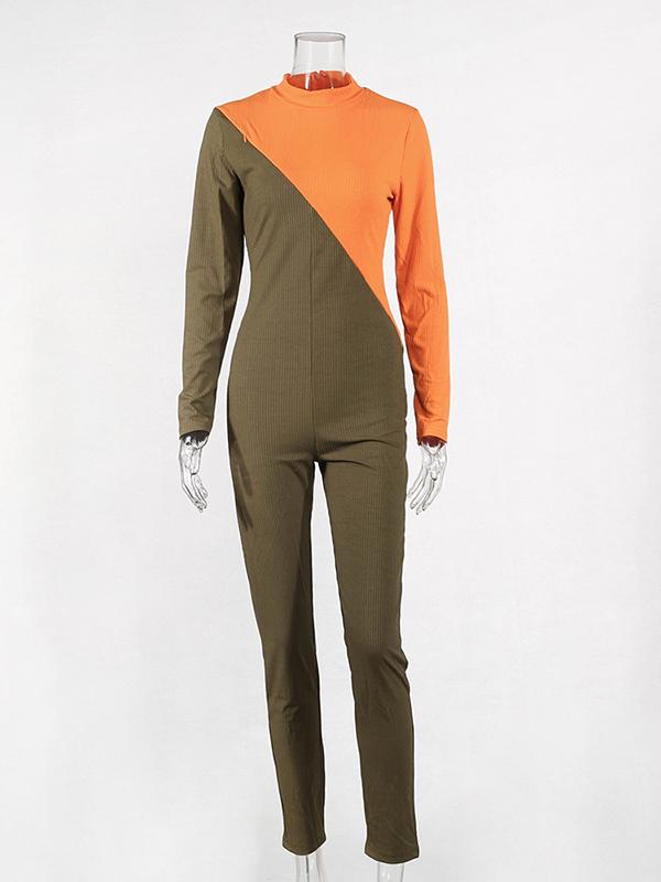 Fashion Color-Block Yoga Jumpsuits