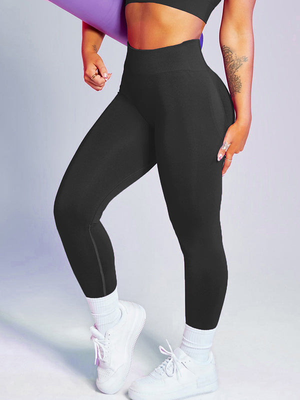 Wrap High Waisted Solid Color Leggings