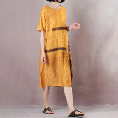 Casual Loose Short Sleeve Round Neck Dress