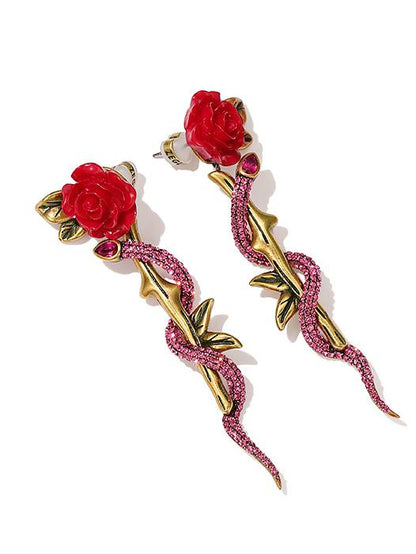 Original Vintage Rose Eardrop