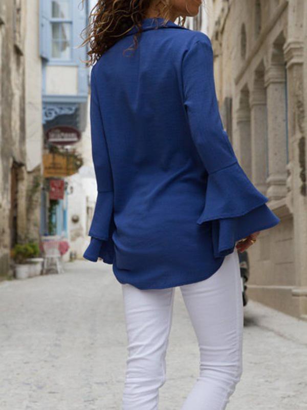 Solid Color Blouses&Shirts Top