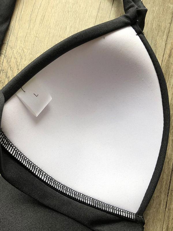 Solid Color Split-Joint Triangles Split Bikini Swimsuit