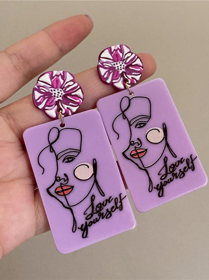 Original Statement Vintage Geometric Acrylic Earrings