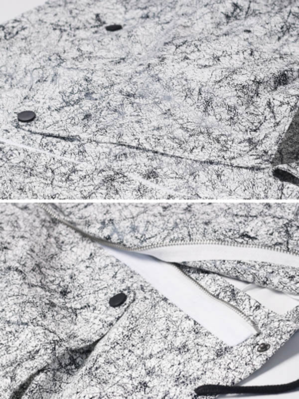 Original Stylish Cool Loose Split-Joint With Pocket Buttoned Drawstring Lapel Collar Long Sleeves Jacket Outwear