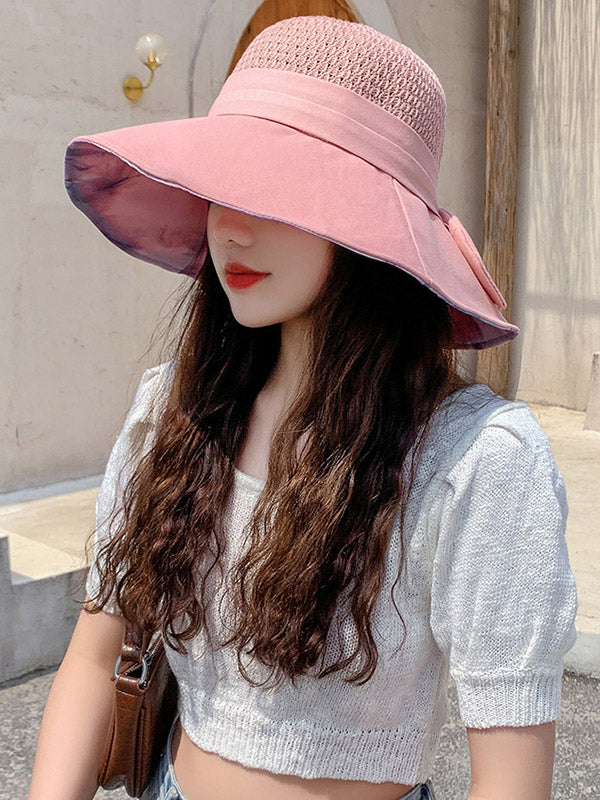 Casual Split-Joint Knitting Bow-Embellished Fisherman Hat
