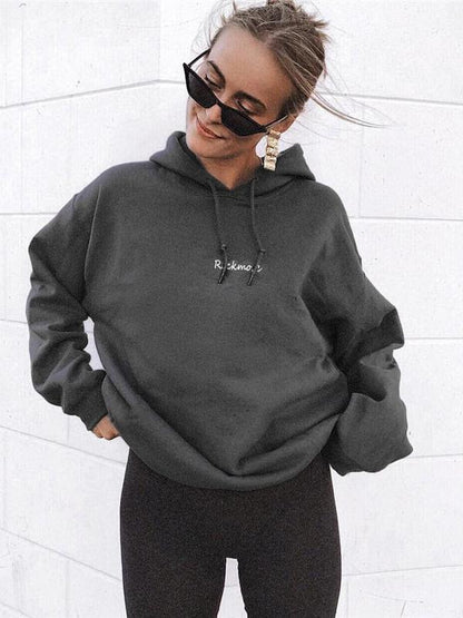 Loose Hooded Printed Sweatshirts