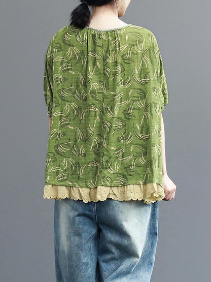 Loose Lacy Split-joint T-shirt
