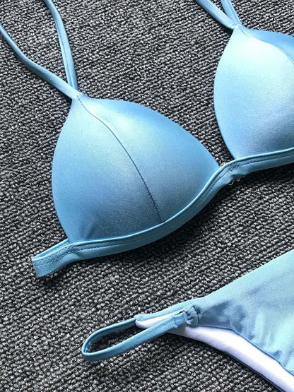 Solid Scrunch Bikini Swimsuit
