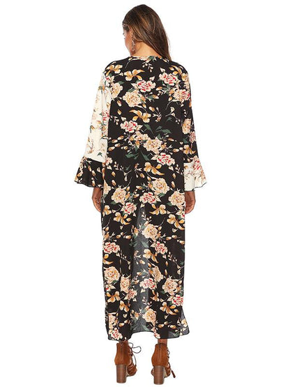 Sexy Printed Bikini Cardigan Beach Long Cover Up