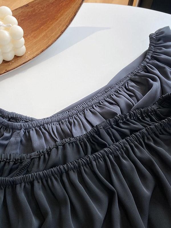 Loose Off Shoulder Chiffon Blouses