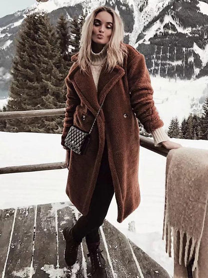 Long Sleeve Lamb Wool Winter Coat Tops