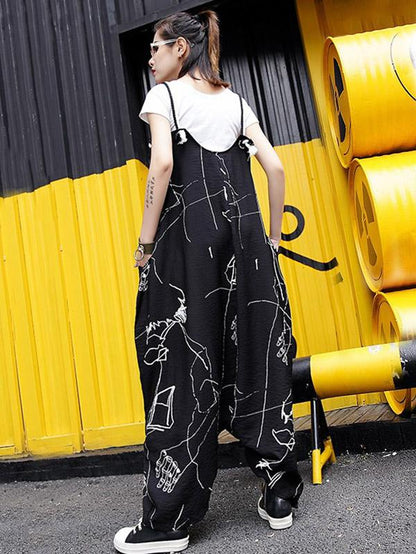 Vintage Loose Hong Kong Style Straight Leg Harem Pants