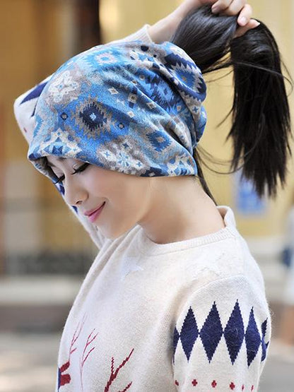 Printed Floral Geometric Elastane  Hood
