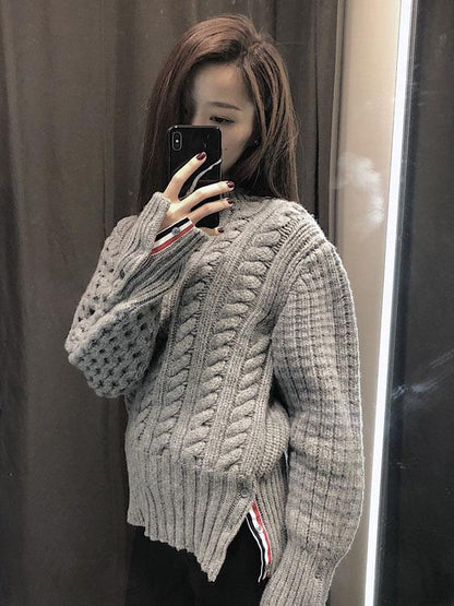 SPLIT-JOINT KNITTING LOOSE SWEATER