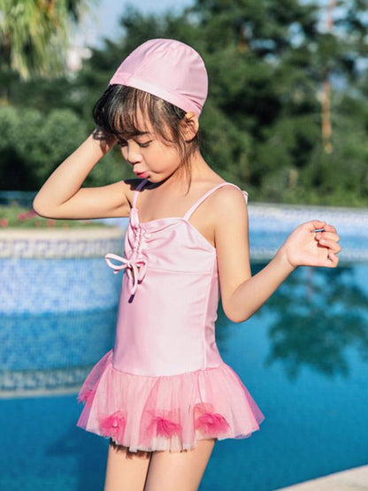 AONIHUA Lace-Up Spaghetti Straps Girl Swimwear