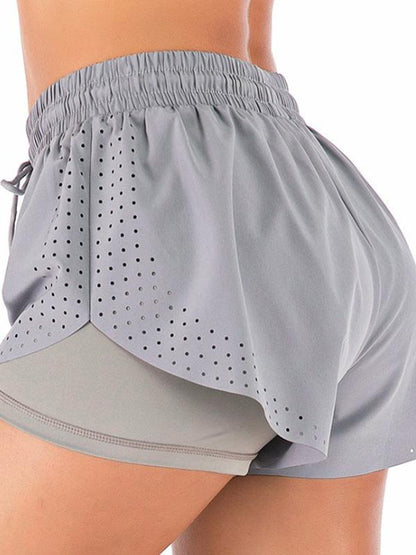 Insert Cloth Hollow Yoga Shorts