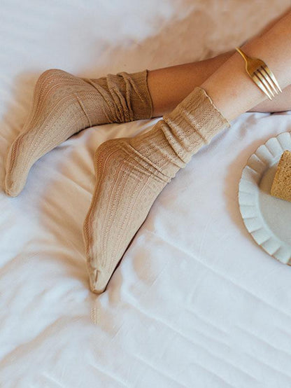 Cutie Stringy Selvedge Hollow Knee-socks