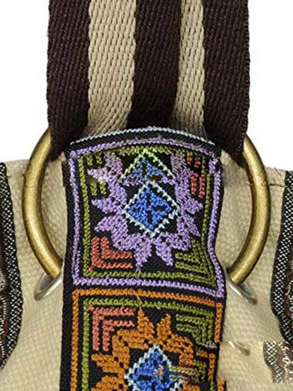 Embroidered Zipper Backpack Bag