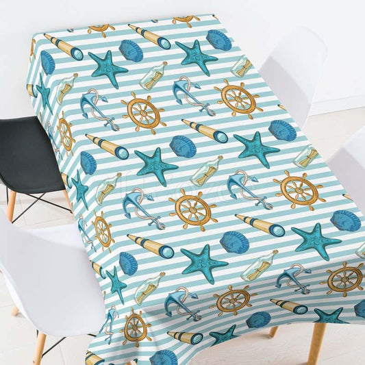 Pirate Style Striped Casual Printed Waterproof Tablecloth