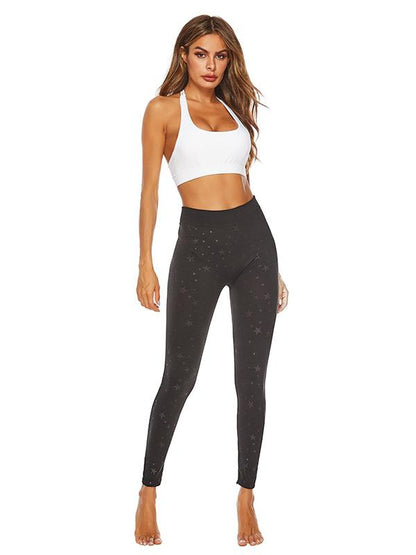 High Waist Star Printed Sports Leggings