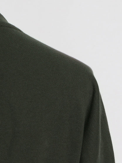 Simple Long Sleeves Green Split-Joint Sweatshirt Top