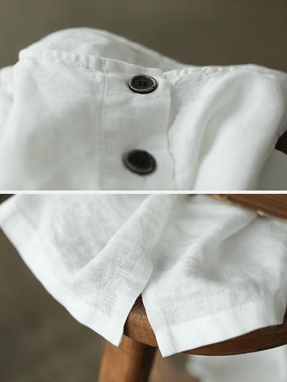Artistic Retro Solid Shirt Blouse Tops
