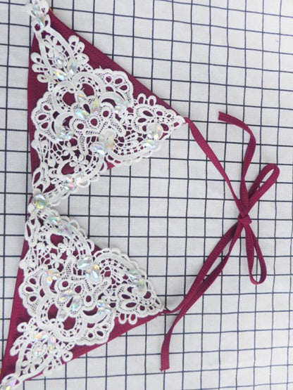 Rhinestone Decorated Bilinis Swimwear