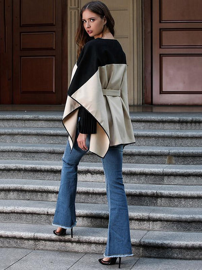 Split-joint Belted Woolen Batwing Outwear