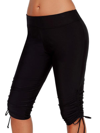 Plus Size Solid Wrap Sports Shorts