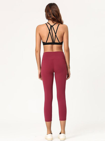 Lift Hip Solid Fitness Sports Seventh Leggings