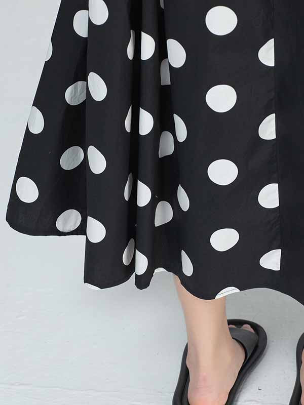 Original Polka-Dot Irregularity Split-Joint Shirt Dress